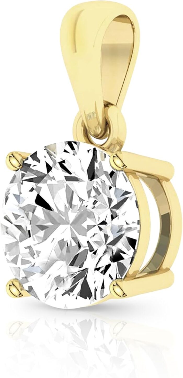 1747156041 14k solid white or yellow gold lab grown moissanite solitaire pendant necklace dangle bail round cushion oval cut pendant only or necklace fine jewelry luxury gift.jpg