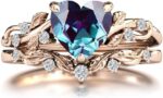 1747160806 10k 14k 18k solid gold heart gemstone engagement ring set for women leaf art deco ring set heart cut vintage vine gemstone bridal wedding promise ring set size415.jpg