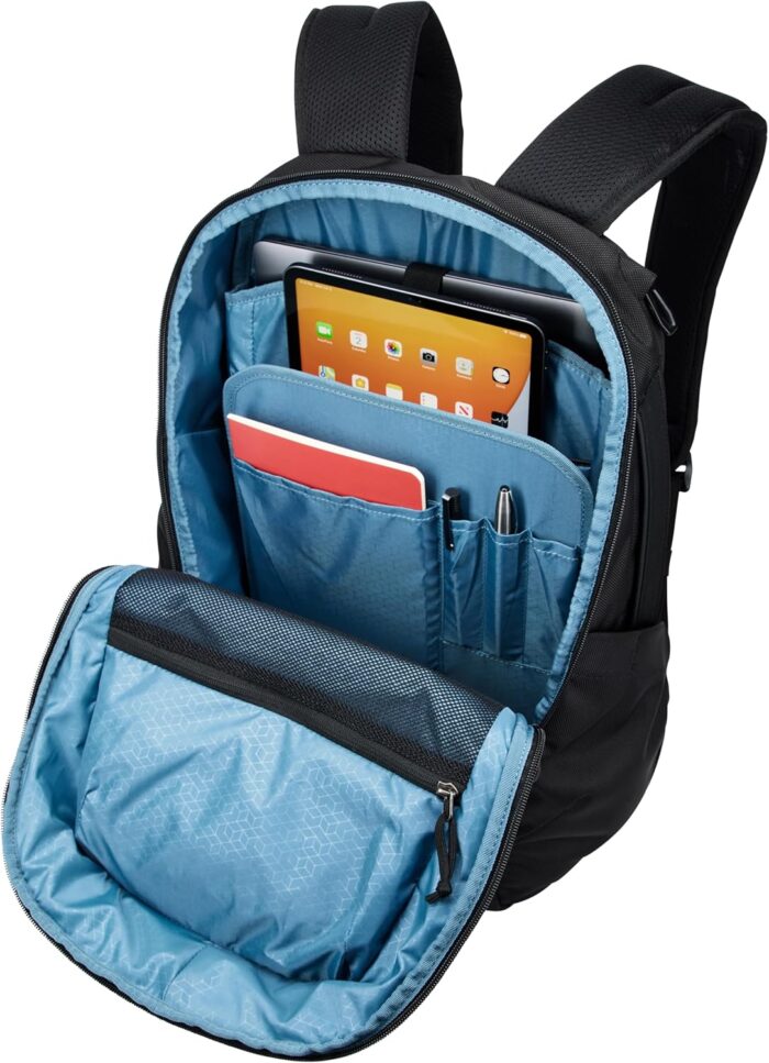 1747161169 thule accent laptop backpack new fits macbook hardshell protective compartment quick access front pocket side zipper pocket 100 recycled fabric hidden back pocket.jpg