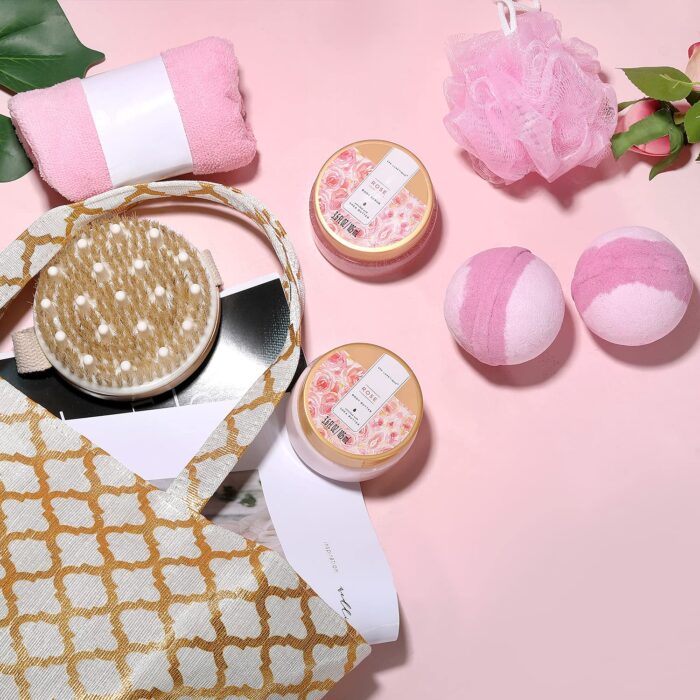 1747162987 spa luxetique spa baskets for women gift gift basket for women 15pcs rose spa sets spa kit includes bath oil bath salt bubble bath bath sets for women gift mothers gifts.jpg