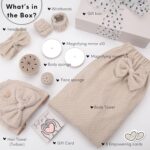 1747167936 happy lolli power shower gift set luxury bath accessories basket for women teen girls – includes body hair towel wrist bands headband face sponge more – empower your routine fresh in beige.jpg