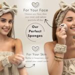 1747167938 happy lolli power shower gift set luxury bath accessories basket for women teen girls – includes body hair towel wrist bands headband face sponge more – empower your routine fresh in beige.jpg