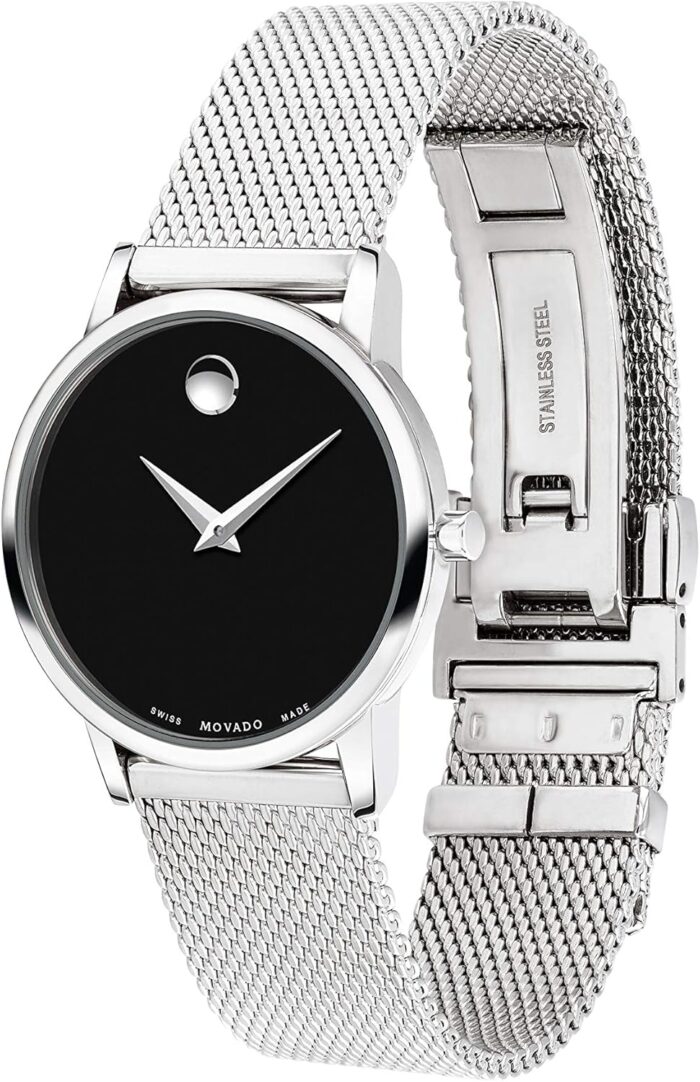 1747171880 movado museum classic womens watch swiss quartz movement stainless steel mesh bracelet 3 atm water resistance luxury fashion timepiece for her 28mm.jpg