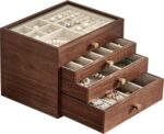 1747172381 black walnut wooden jewelry box for women large 4 layer drawer organizer box with glass lid for necklaces watch necklace ring earring storage mothers day gifts.jpg