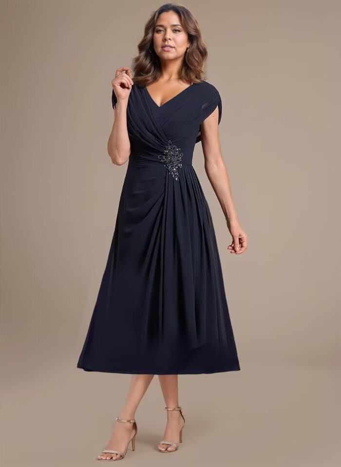 1747172715 tea length mother of the bride dresses for women chiffon prom gown lace appliques cap sleeve evening party gown wedding.jpg