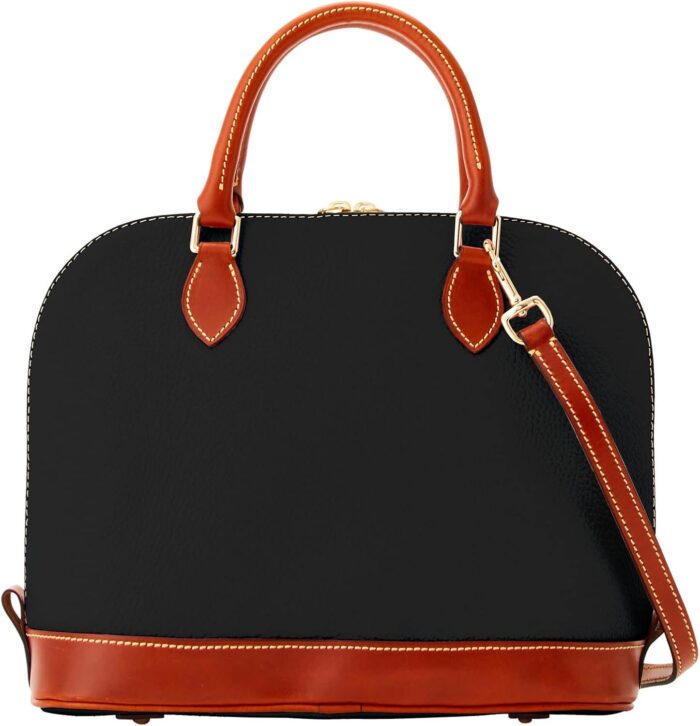 1747176651 dooney bourke womens zip zip satchel in pebble grain leather large handbag with adjustable detachable shoulder strap.jpg