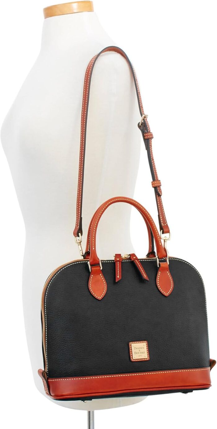 1747176653 dooney bourke womens zip zip satchel in pebble grain leather large handbag with adjustable detachable shoulder strap.jpg