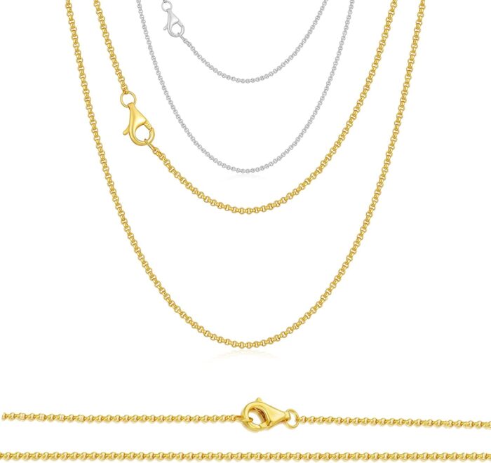 1747181076 mrenite solid 18k gold 1mm1.1mm1.3mm3mm round rolo cable chain necklace gold silver chain necklaces lobster clasp for women 14 16 18 20 22 24 26 28 30.jpg