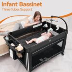 1747184815 pamo babe 4 in 1 baby playards with bassinet changing table portable crib breathable mesh and toy mobile.jpg
