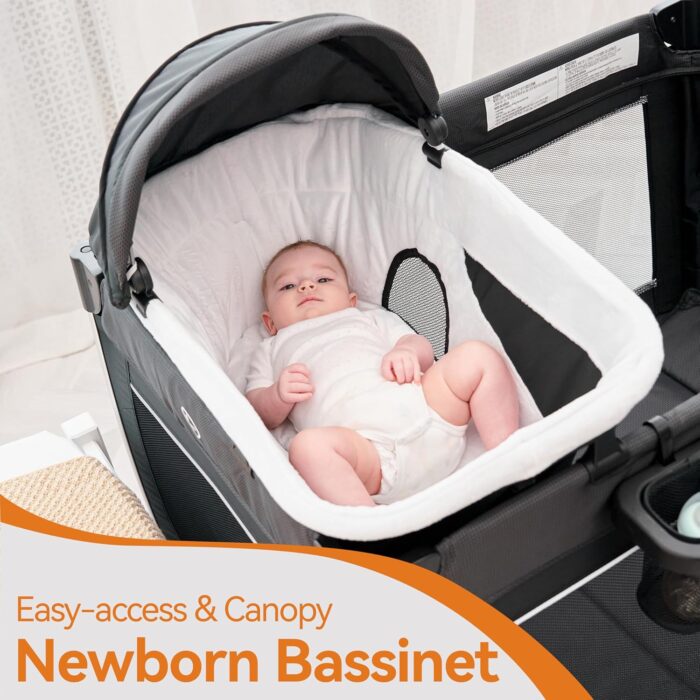 1747184818 pamo babe 4 in 1 baby playards with bassinet changing table portable crib breathable mesh and toy mobile.jpg
