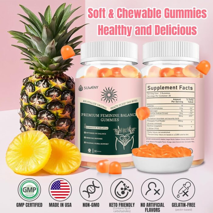 1747186346 pineapple gummies for women ph premium feminine balance gummies for women health immune support vegan gluten free halal 60 gummies 60 servings 2.jpg