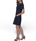 1747194962 karl lagerfeld paris womens light tie neck short sleeve mini dress.jpg