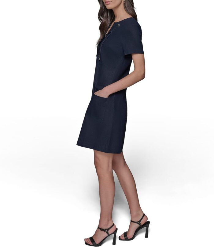1747194962 karl lagerfeld paris womens light tie neck short sleeve mini dress.jpg