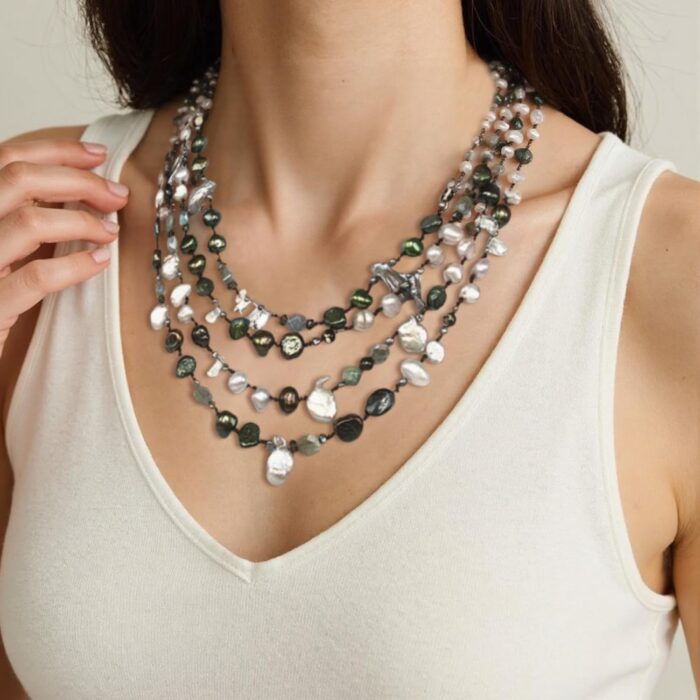 1747198119 elegant 24 multi strand freshwater pearl necklace with 4 5mm multicolor rice pearls silver clasp. gift for her mothers day.jpg