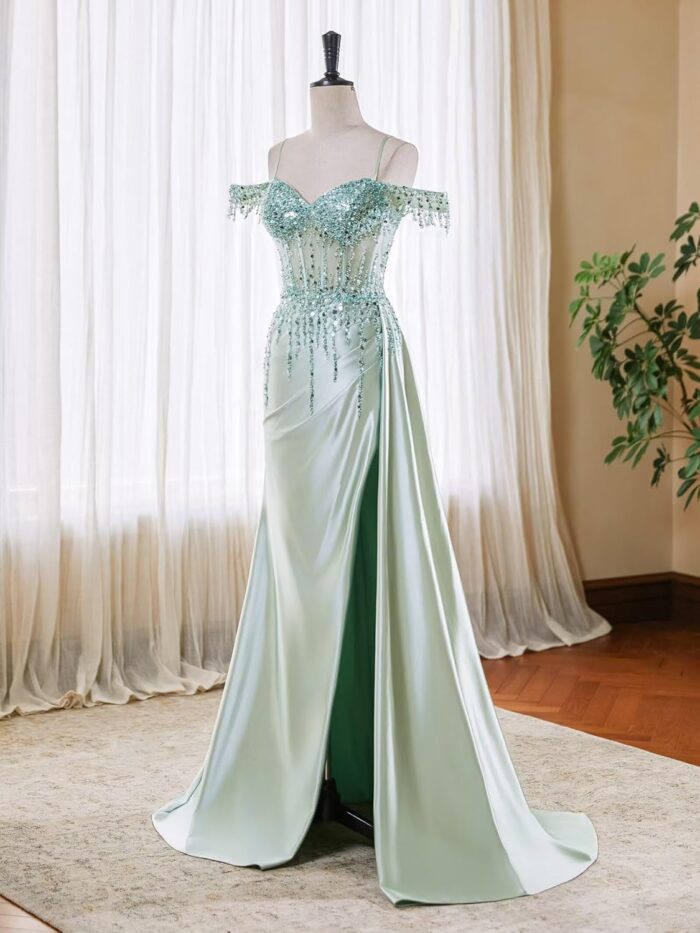 1747198636 off shoulder sequin prom dresses long 2025 satin mermaid formal dresses spaghetti strap evening party dress with slit.jpg