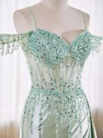 1747198638 off shoulder sequin prom dresses long 2025 satin mermaid formal dresses spaghetti strap evening party dress with slit.jpg