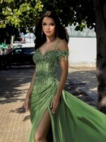 1747198641 off shoulder sequin prom dresses long 2025 satin mermaid formal dresses spaghetti strap evening party dress with slit.jpg