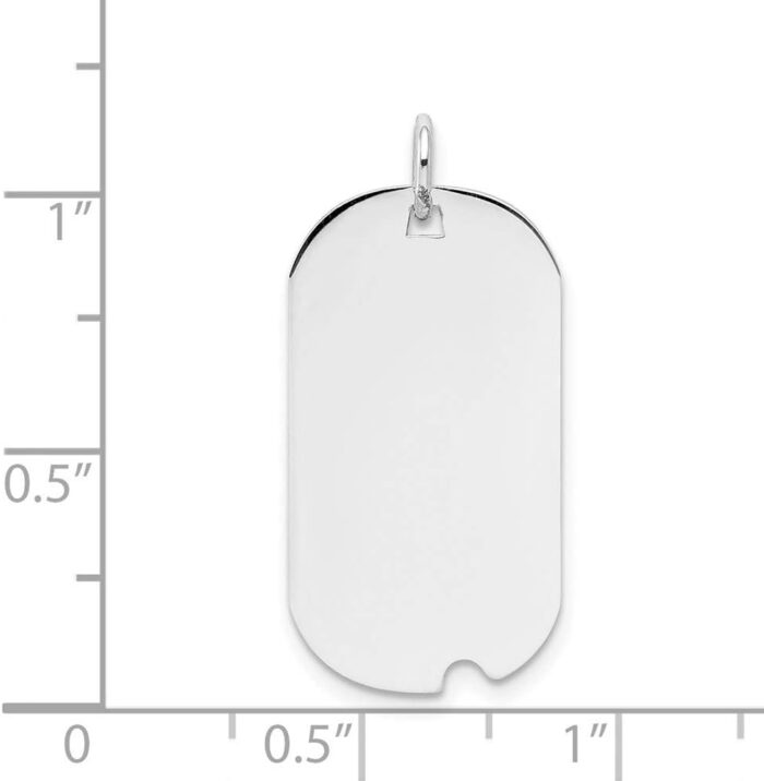 1747199416 solid 14k white gold plain .018 gauge dog tag with notch disc customize personalize engravable charm pendant jewelry gifts for women or men length 1.09 width 0.51.jpg