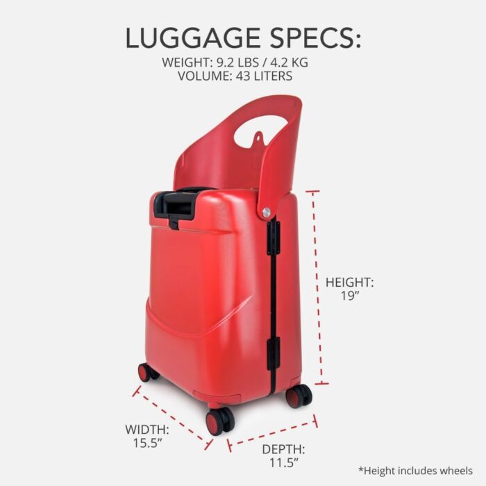 1747203147 miamily 4 wheel carry on luggage with seat for kids with seat belt waterproof pocket adjustable handle and hard body with 43 liter capacity maroon red.jpg