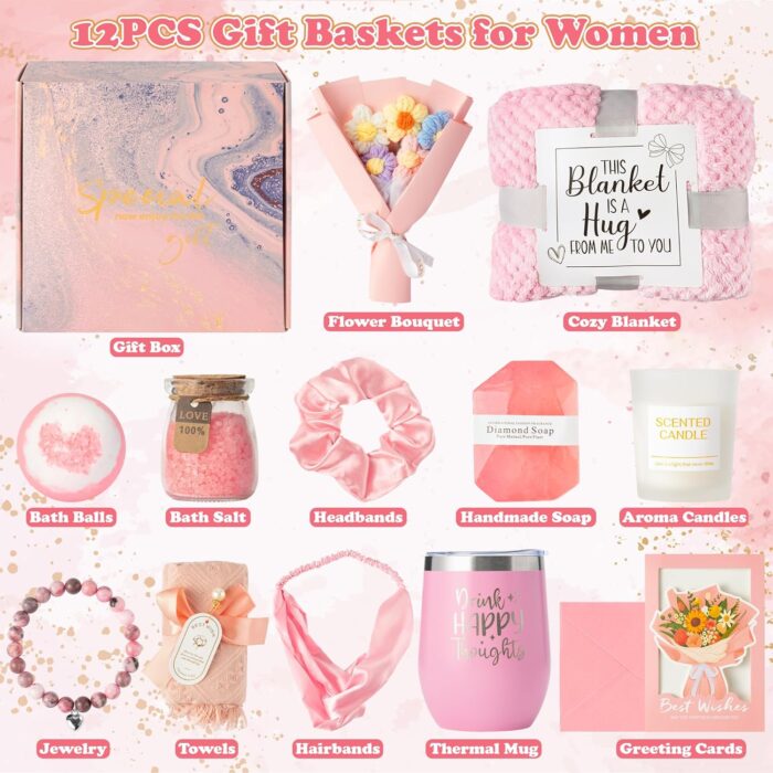1747215842 gifts basket for women 12pcs unique birthday mothers day gift set bath relaxing spa present basket set self care package for her mom sister female friends wife girlfriend grandma daughter.jpg