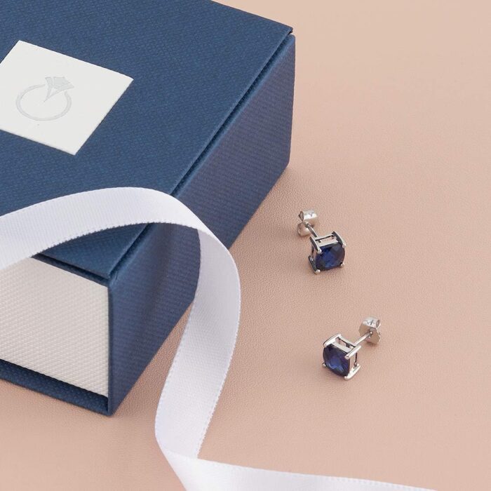 1747216476 peora 14k white gold 2.50 carats created blue sapphire stud earrings for women hypoallergenic solitaire cushion cut 6mm friction back blue earrings september birthstone gift.jpg