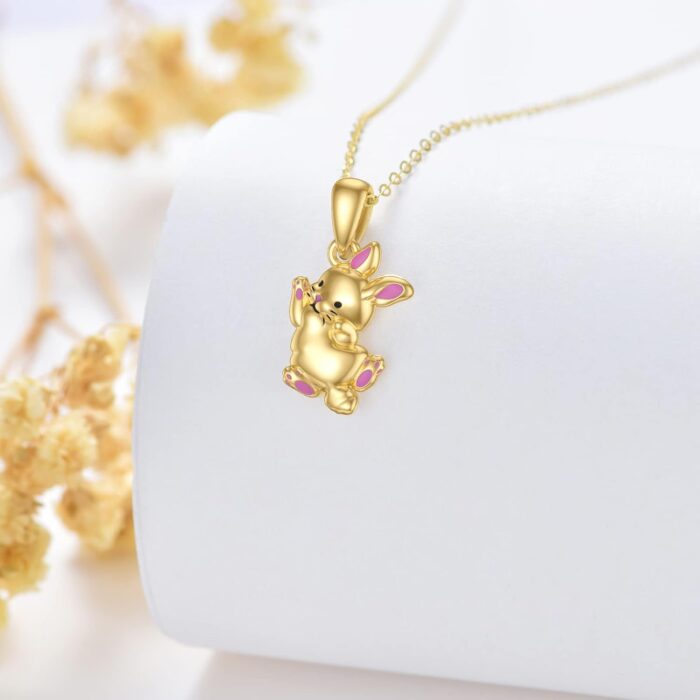 1747217820 mrenite solid 14k yellow gold foxrabbit necklace with dripping glue and cubic zirconia halloween christmas amimal jewelry gift for women.jpg