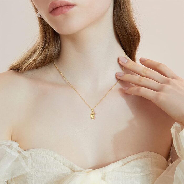 1747217823 mrenite solid 14k yellow gold foxrabbit necklace with dripping glue and cubic zirconia halloween christmas amimal jewelry gift for women.jpg