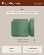 1747221809 cadence travel containers full skincare set magnetic travel capsules 2 small 0.56oz 4 medium capsules 1.32oz extender 1.43oz with multiple labels for better organization sand.jpg