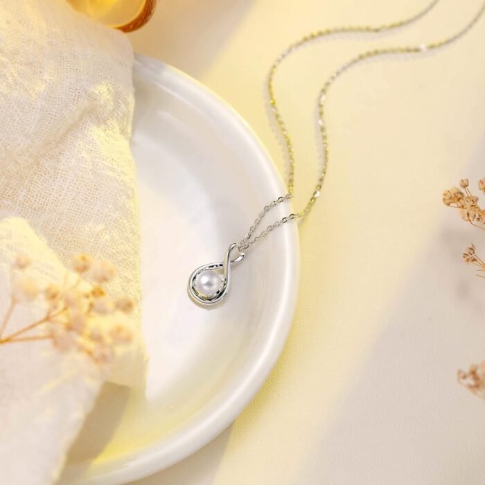 1747227554 fancime 14k solid white gold birthstone pendant with sterling silver chain infinity gemstone necklace fine jewelry anniversary birthday christmas gifts for women wife her.jpg