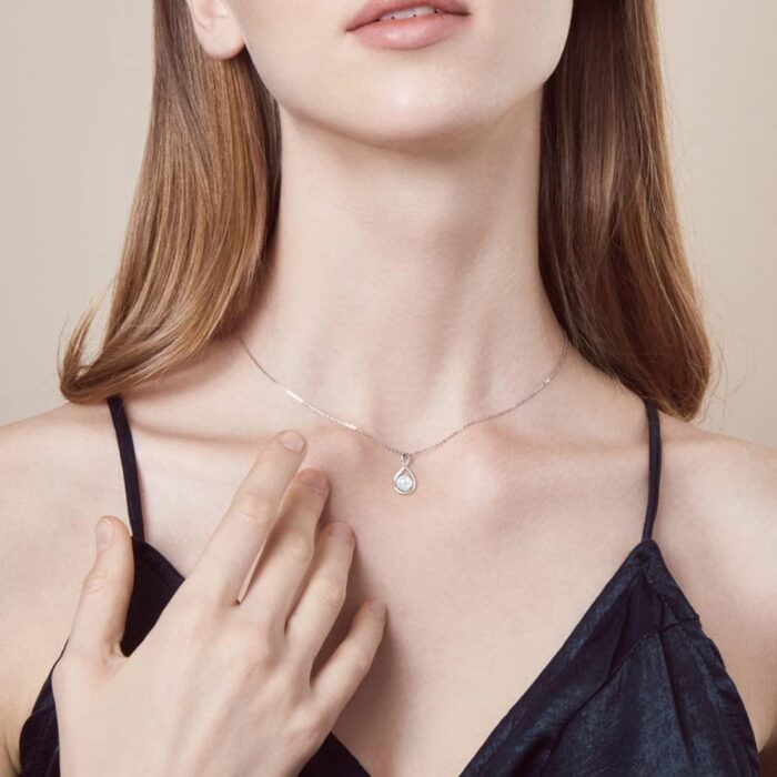 1747227556 fancime 14k solid white gold birthstone pendant with sterling silver chain infinity gemstone necklace fine jewelry anniversary birthday christmas gifts for women wife her.jpg