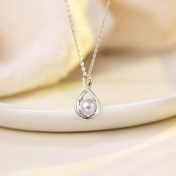 1747227557 fancime 14k solid white gold birthstone pendant with sterling silver chain infinity gemstone necklace fine jewelry anniversary birthday christmas gifts for women wife her.jpg