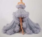 1747235648 high low puffy tulle prom dresses long for women ball gown 2025 tiered ruffles evening party dress.jpg