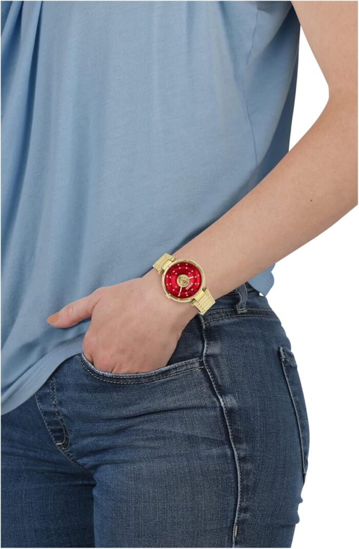 1747238015 versus versace moscova collection luxury womens watch timepieces with a gold bracelet and case featuring a red dial.jpg