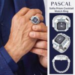 1747254227 pascal sofia prism cocktail watch ring for women finger sapphire crystal sugar cube dial womens quartz stainless steel two hand ring watch fits finger sizes 0.65 0.78 waterproof clock ring.jpg