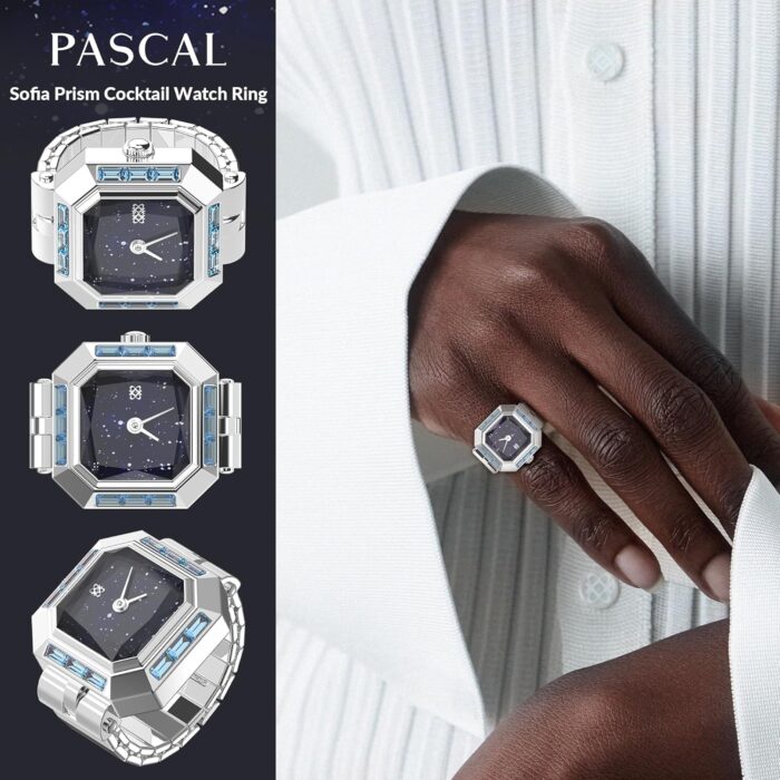 1747254229 pascal sofia prism cocktail watch ring for women finger sapphire crystal sugar cube dial womens quartz stainless steel two hand ring watch fits finger sizes 0.65 0.78 waterproof clock ring.jpg