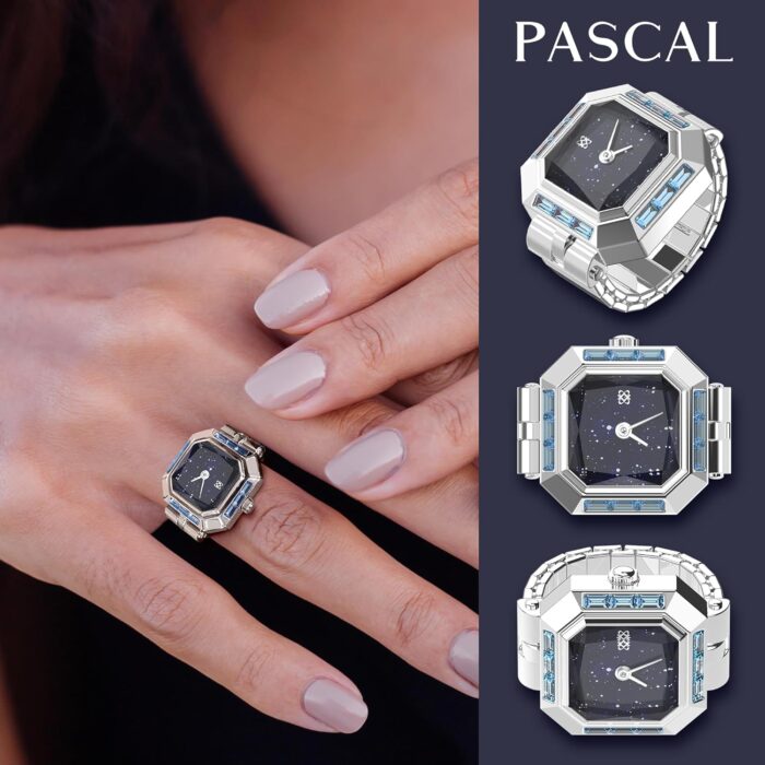 1747254230 pascal sofia prism cocktail watch ring for women finger sapphire crystal sugar cube dial womens quartz stainless steel two hand ring watch fits finger sizes 0.65 0.78 waterproof clock ring.jpg