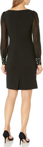 1747258860 karl lagerfeld paris womens solid sheer sleeve sheath dress.jpg