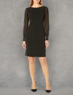 1747258861 karl lagerfeld paris womens solid sheer sleeve sheath dress.jpg
