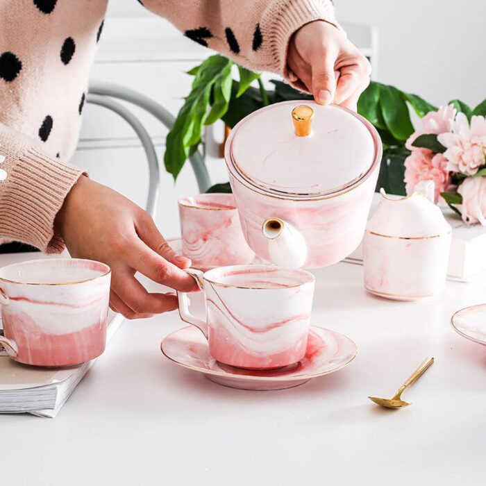 1747259765 15 piece porcelain tea set coffee cups and saucers set of 6 wedding tea sets with sugar bowl milk pitcher cream pitcher spoons pink.jpg