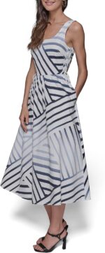 1747262668 karl lagerfeld paris womens printed v neck sleeveless midi dress.jpg