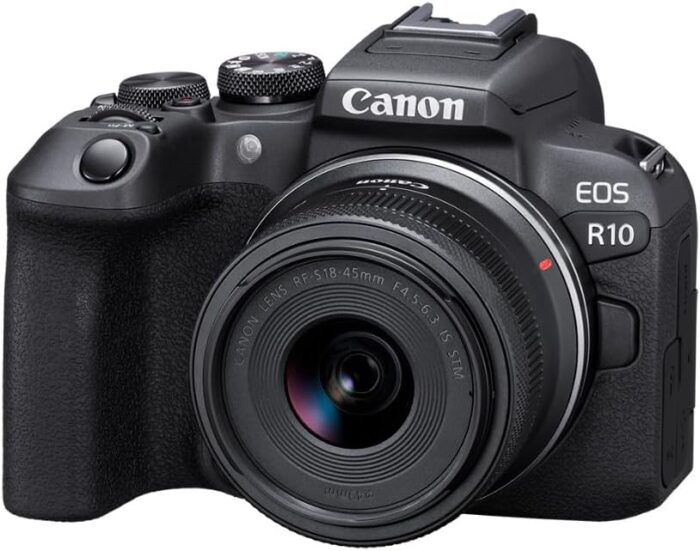 1747263813 canon eos r10 content creator kit mirrorless vlogging camera with rf s18 45mm f4.5 6.3 is stm lens tripod and stereo microphone 24.2 megapixel cmos aps c sensor 4k video black.jpg