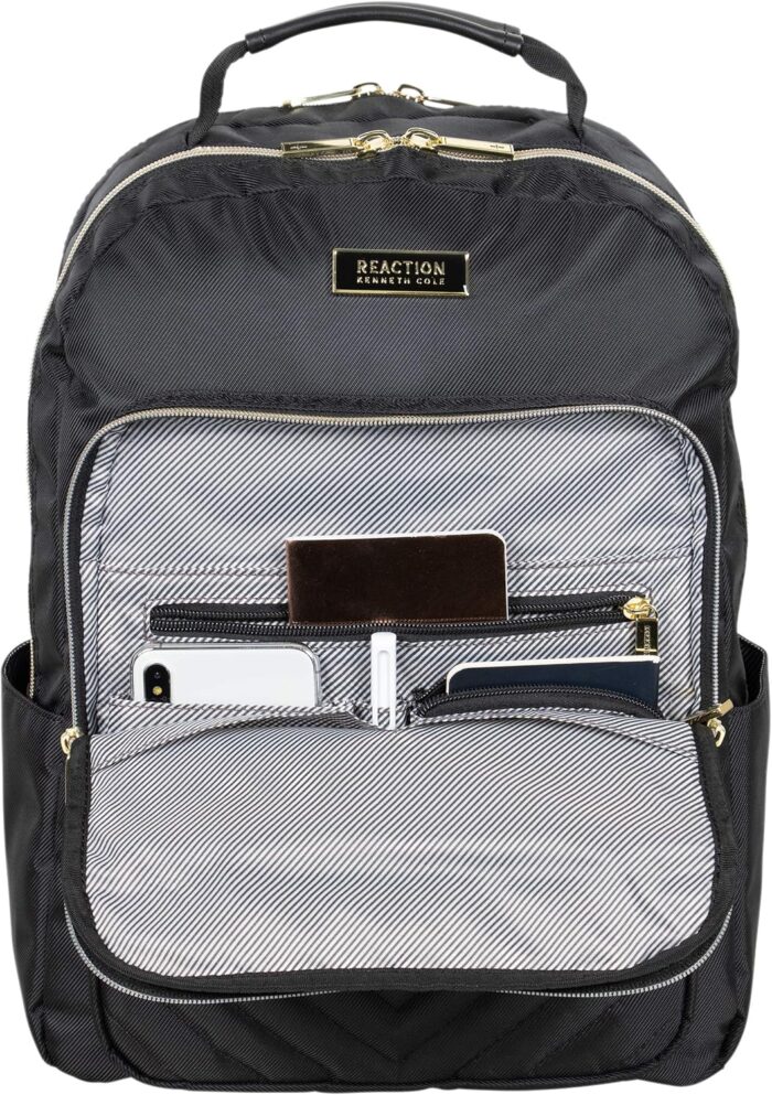 1747267694 kenneth cole reaction chelsea 2 piece bundle 17 4 wheel spinner underseat carry on luggage matching 15 laptop backpack black.jpg