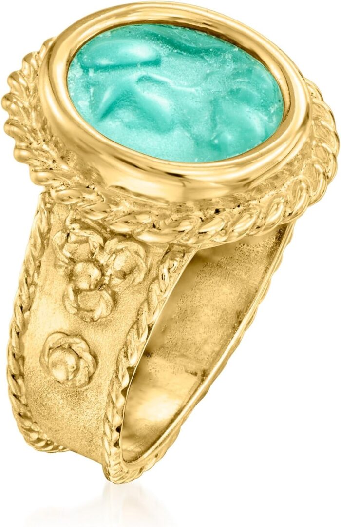 1747269397 ross simons italian tagliamonte athena teal venetian glass ring in 18kt gold over sterling.jpg