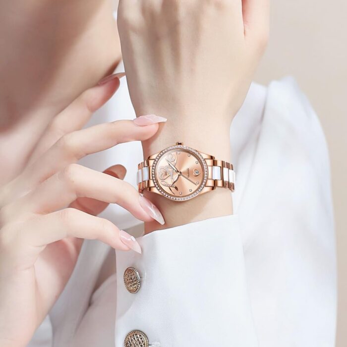 1747281302 olevs automatic watches for women diamond fashion elegant dress mechanical self winding date ladies wrist watches luxury rose gold two tone ceramic watch waterproof luminous.jpg