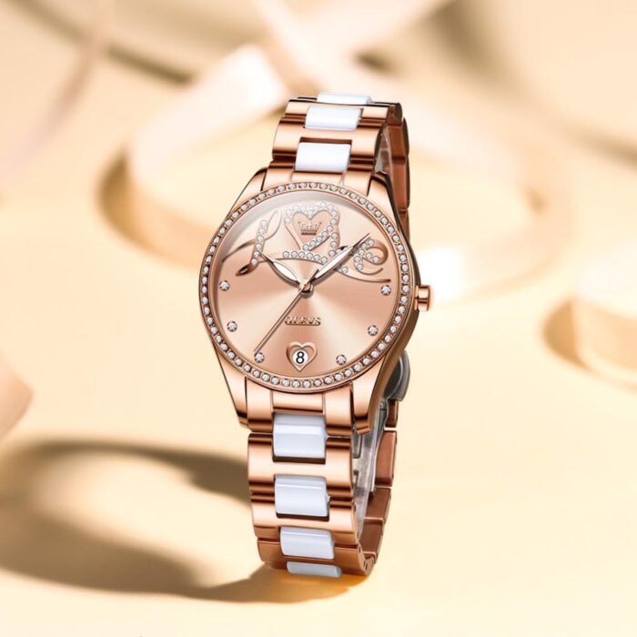 1747281303 olevs automatic watches for women diamond fashion elegant dress mechanical self winding date ladies wrist watches luxury rose gold two tone ceramic watch waterproof luminous.jpg