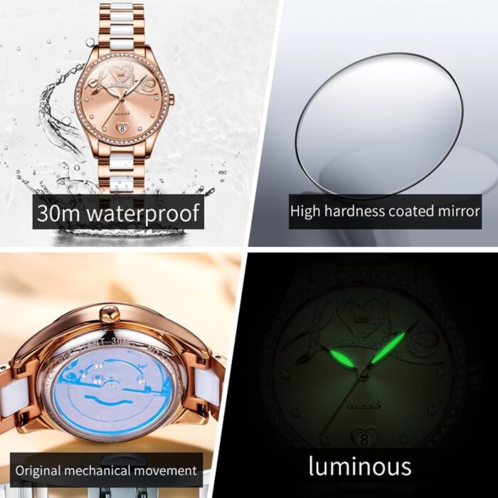 1747281304 olevs automatic watches for women diamond fashion elegant dress mechanical self winding date ladies wrist watches luxury rose gold two tone ceramic watch waterproof luminous.jpg