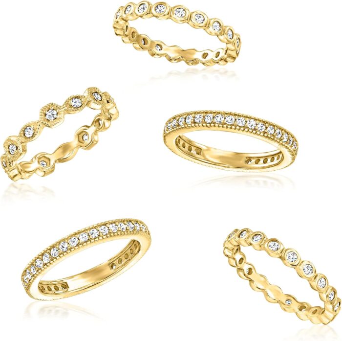1747285512 ross simons 2.50 ct. t.w. cz jewelry set 5 eternity bands in 18kt gold over sterling.jpg