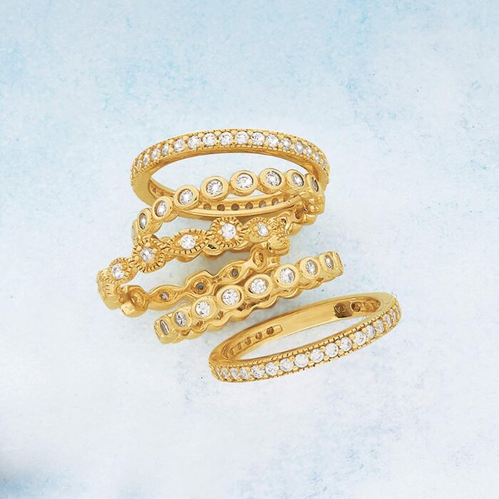 1747285513 ross simons 2.50 ct. t.w. cz jewelry set 5 eternity bands in 18kt gold over sterling.jpg