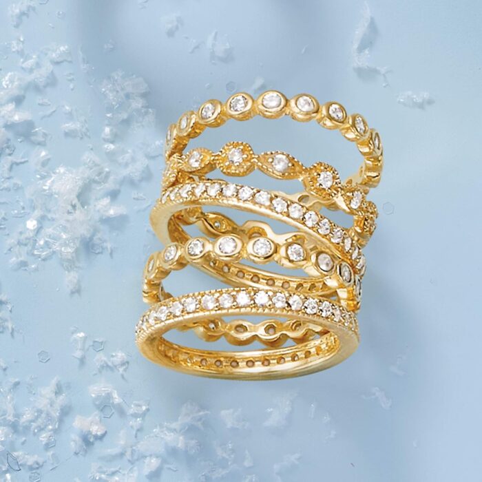 1747285515 ross simons 2.50 ct. t.w. cz jewelry set 5 eternity bands in 18kt gold over sterling.jpg