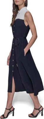 1747294069 karl lagerfeld paris womens collared contrasting colors sleeveless midi dress.jpg
